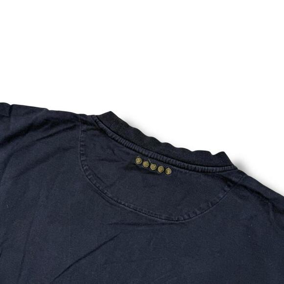 VTG Coogi Patch T-Shirt XXL Plaid Crest Logo Black Gold Stitching Hip Hop Y2K - Picture 5 of 8